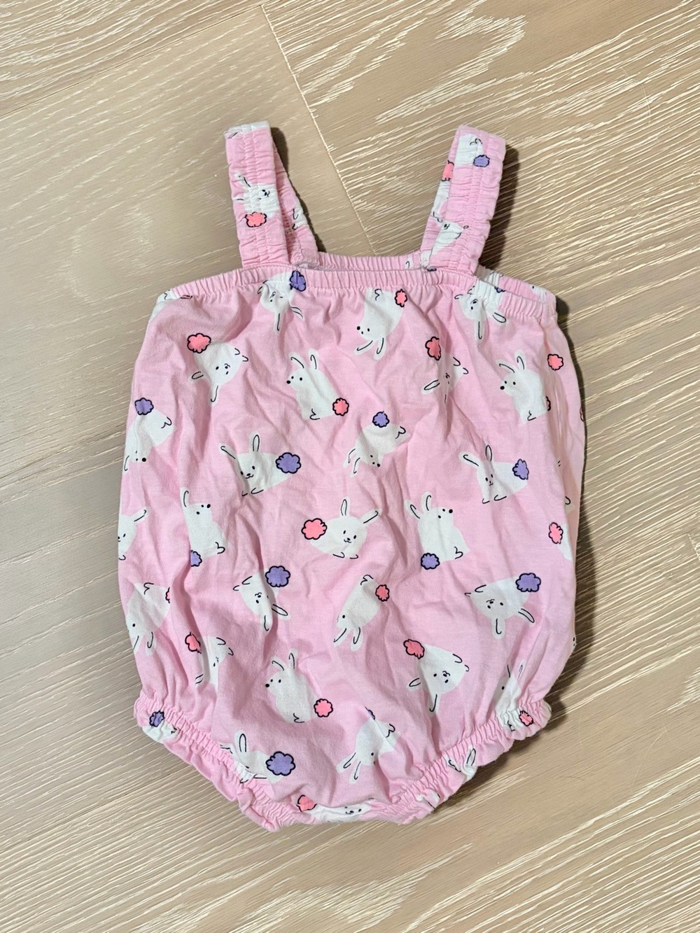 Old Navy Pink Bunny Print Baby Girl Romper